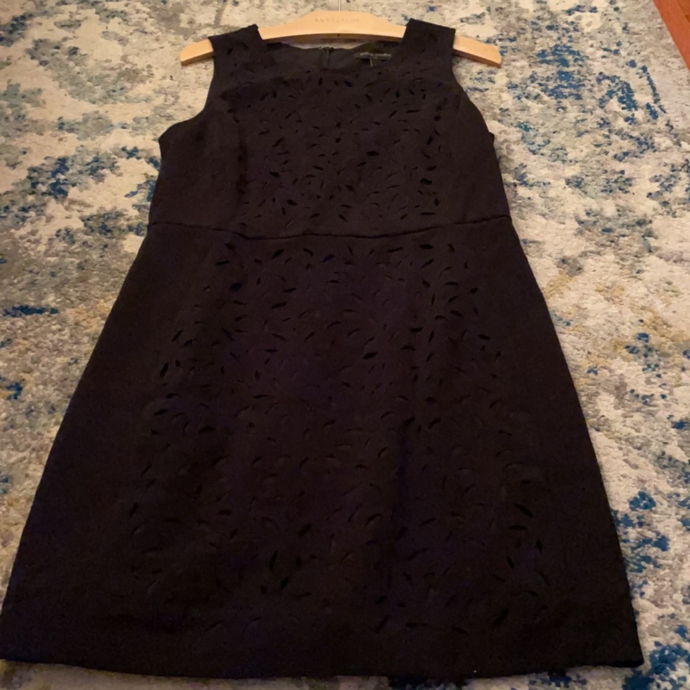Banana republic Black laser cut overlay sleeveless dress sz 12